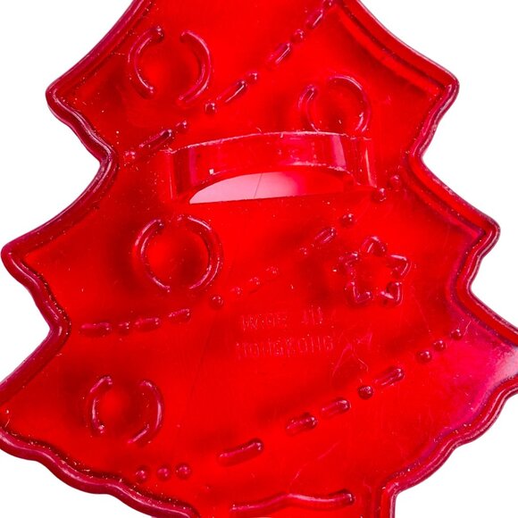 Vintage Red Plastic Christmas Tree Cookie Cutter - Picture 2 of 4
